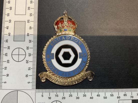Gradia Militaria -  RAF 85th Squadron , Battle of Britain, silver & enamel commemorative plaque
