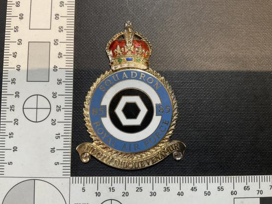Gradia Militaria -  RAF 85th Squadron , Battle of Britain, silver & enamel commemorative plaque
