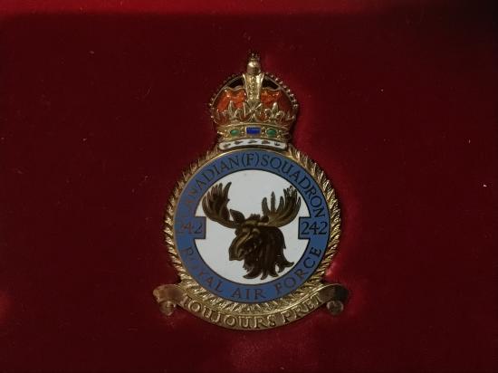 Gradia Militaria -  RAF 242 Canadian (F) squadron Battle of Britain silver/enamel commemorative plaque