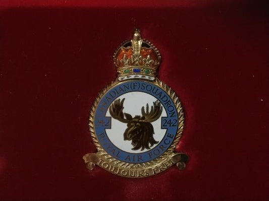 Gradia Militaria -  RAF 242 Canadian (F) squadron Battle of Britain silver/enamel commemorative plaque