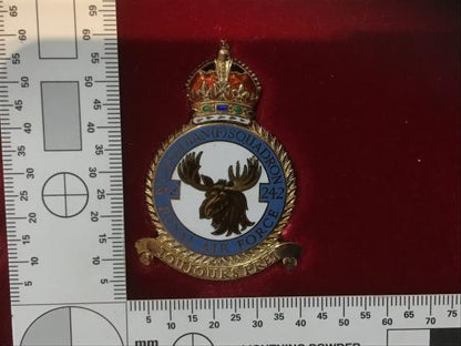 RAF 242 Canadian (F) squadron Battle of Britain silver/enamel commemorative plaque