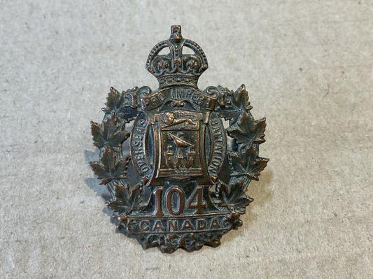 Gradia Militaria -  WW1 C.E.F 104th Batt (Sussex, New Brunswick) cap badge