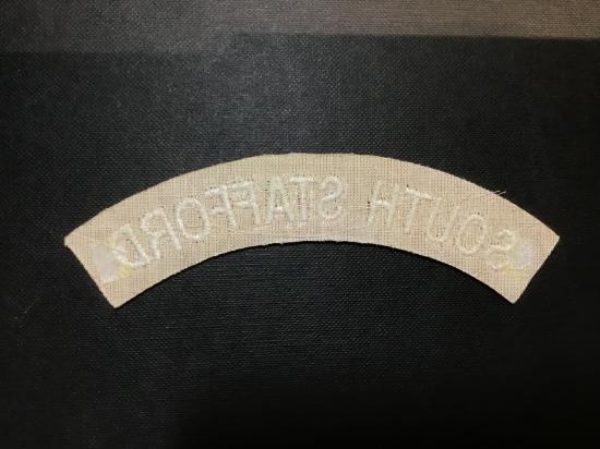 South Stafford regiment cloth shoulder title