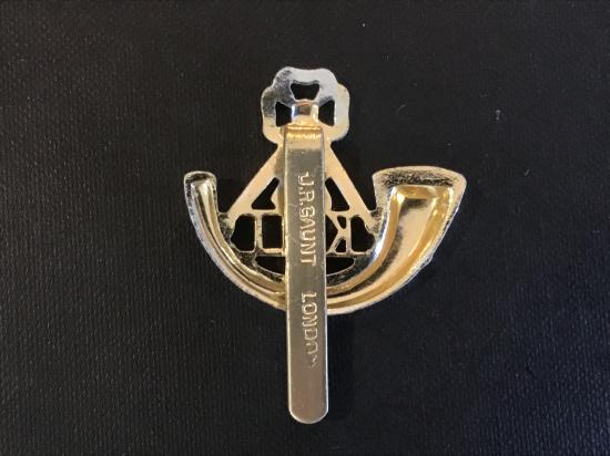 Anodised K.S.L.I cap badge by Gaunt