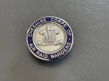 Gradia Militaria -  WW2 Cheshire Corps of Air Raid Wardens lapel badge