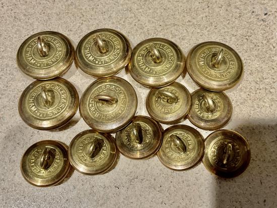 W.A.F.F, Complete set of gilt officers tunic buttons by Dowler
