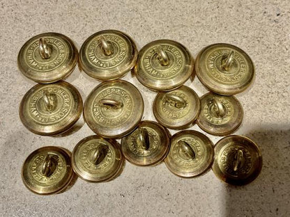 W.A.F.F, Complete set of gilt officers tunic buttons by Dowler