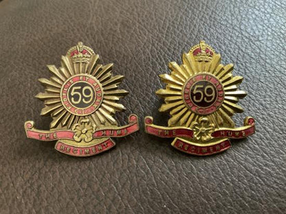 Gradia Militaria -  Australian 59th Hume Regiment pre 1942 collar badges