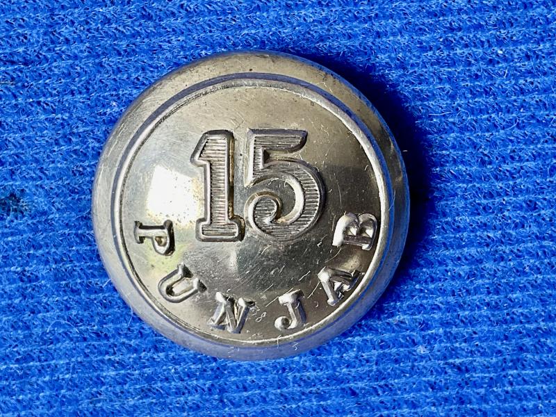 Gradia Militaria -  15th Punjab Regt large 26mm gilt button