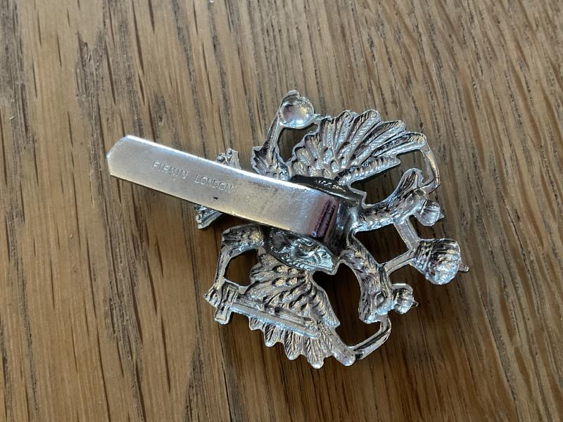 1st Queens Dragoon Guards chrome cap badge by Firmin