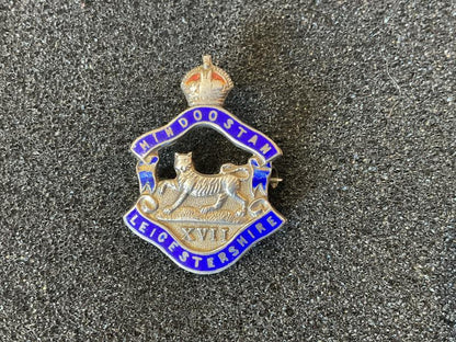 1914 hallmarked Leicestershire Regiment sweetheart