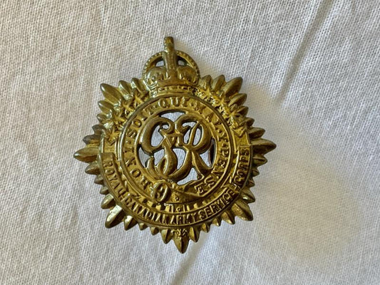 Gradia Militaria -  WW2 R.C.A.S.C brass collar badge