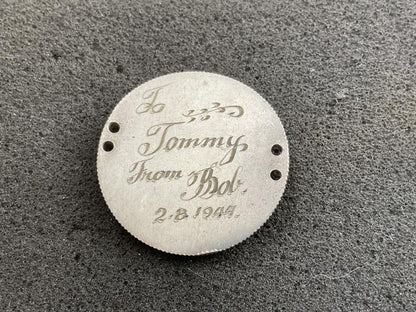 1943 Australian Florin engraved coin