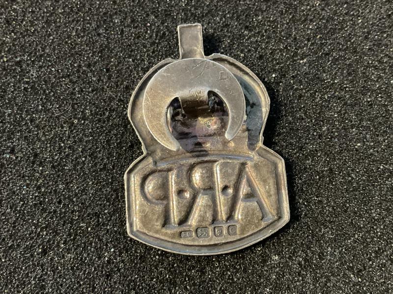 1938 dated solid silver A.R.P lapel badge