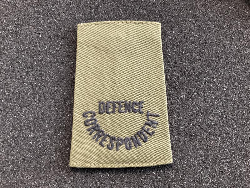 Defence Correspondent shoulder slide
