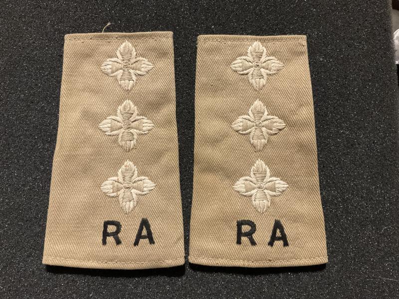 WW2 R.A desert or tropical issue Captains rank slides