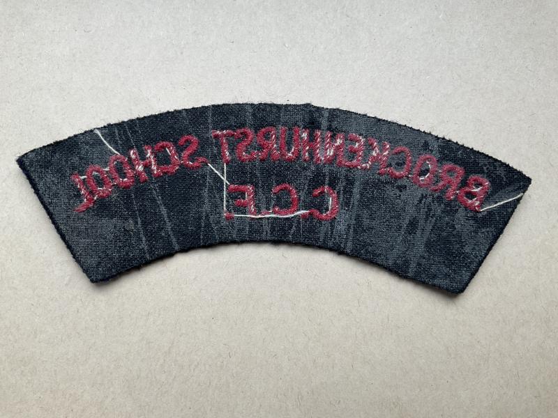 BROCKENHURST SCHOOL C.C.F cloth Shoulder title