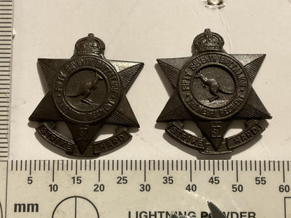 Gradia Militaria -  Australian 57th Battalion The Merri Regt collar badges
