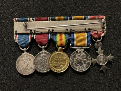 Miniature O.B.E, WW1 Pair, Coronation & Jubilee group