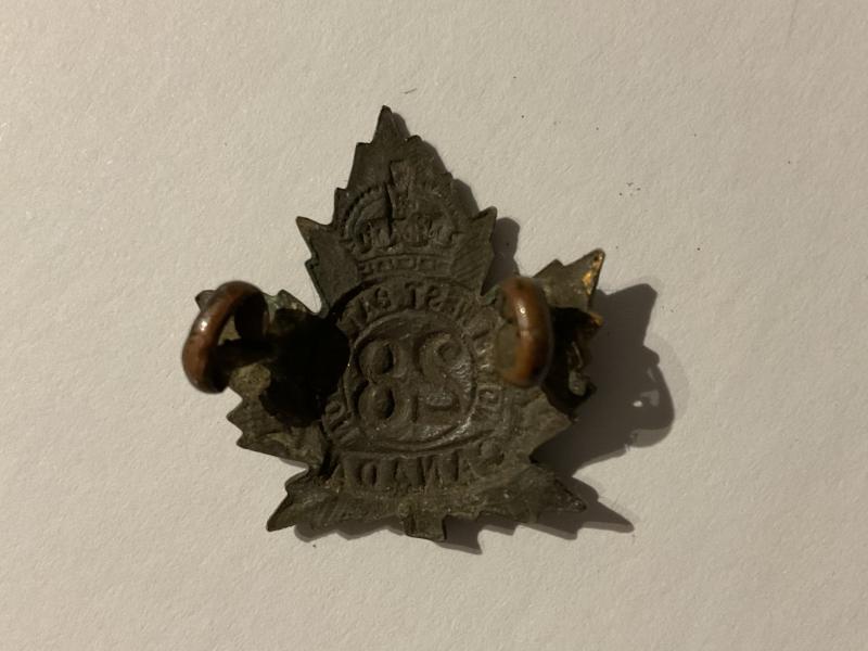 WW1 C.E.F 28TH North West Regt collar badge