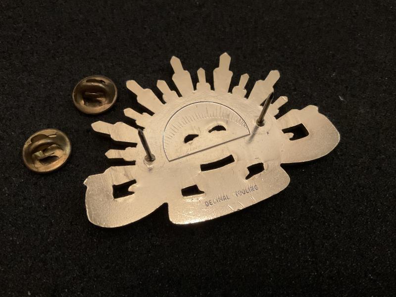 1960s 5th Pattern Anodised Rising Sun hat badge