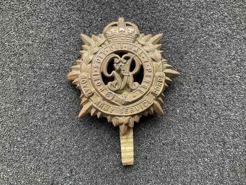 WW2 R.A.S.C cap badge with unusual slider