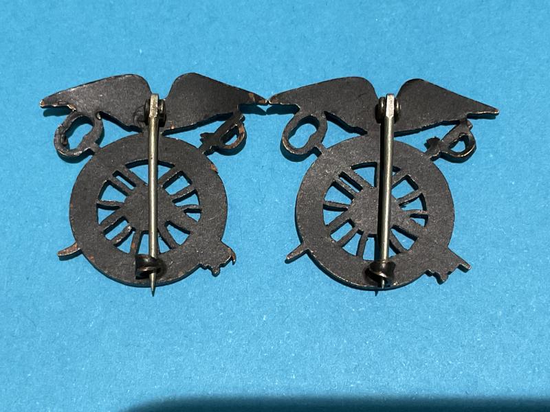 WW1 U.S Army Quartermasters officers collar badges