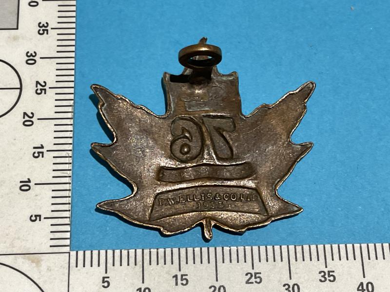 WW1 C.E.F 76th Inf Bn (Barrie, Ontario) collar