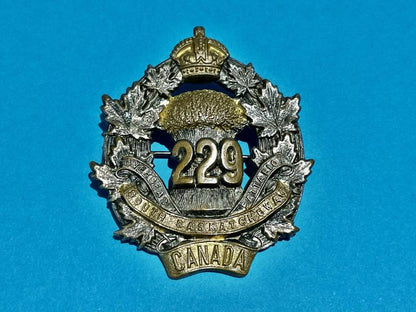 Gradia Militaria -  WW1 229th Bn, South Saskatchewan officers cap badge