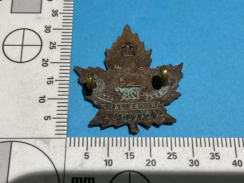 WW1 C.E.F 128th Bt (Moose Jaw, Saskatchewan) collar