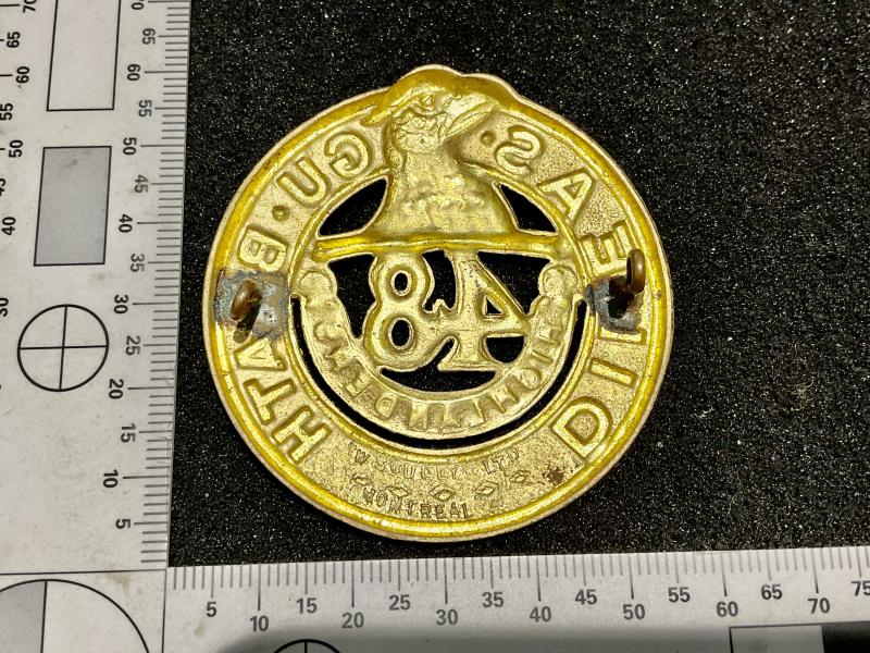 WW2 48th Highlanders of Canada brass cap badge
