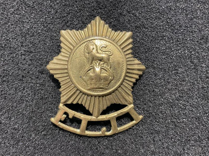 K/C Fiji Defence Force brass cap badge