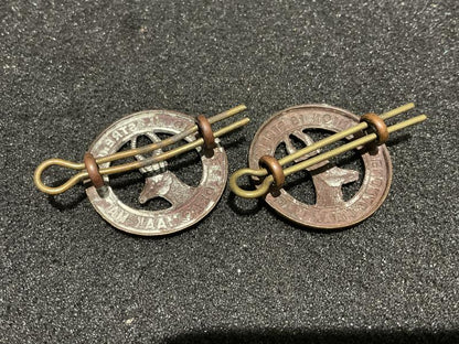 WW2 South African Union Defence Force collar badges