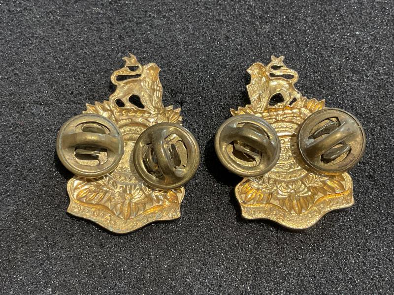 S.A Army Service Corps brass collar badges
