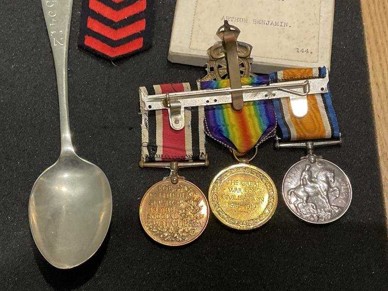 WW1 Pair & Specials medal; 155412 A . BENJAMIN R.A