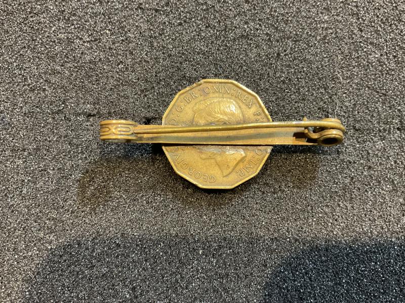 WW2 Welsh Guards Threepence coin sweetheart