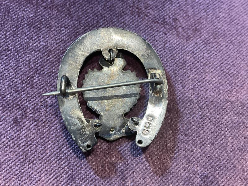 1919 dated silver R.M.L.I horse shoe brooch