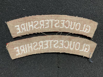 WW2 GLOUCESTERSHIRE Regt cloth shoulder titles