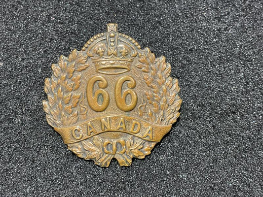 Gradia Militaria -  WW1 C.E.F 66th Infantry Battalion collar badge
