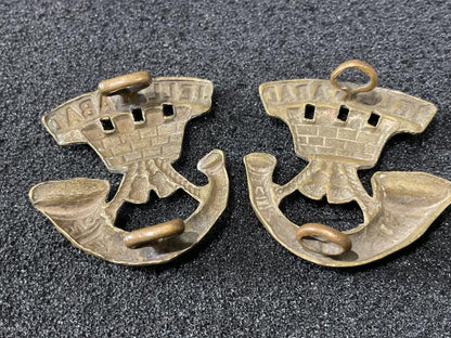 Early Somerset Light Infantry brass collars