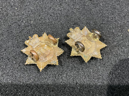 QVC The Devonshire Regiment brass collar badges