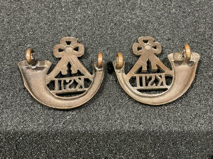 The Kings Shropshire Light Infantry O.S.D collar badges