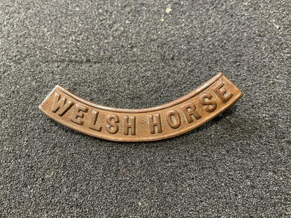 Gradia Militaria -  WW1 WELSH HORSE bronzed shoulder tile 1914-17