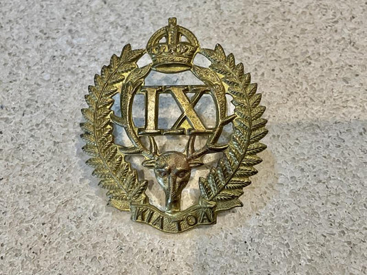 Gradia Militaria -  WW1/2 9th Wellington (east Coast Rifles) Regt cap badge