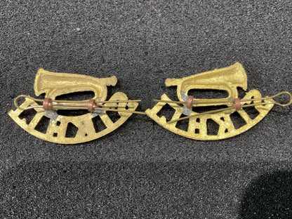 Sikh L.I (Light Infantry) buglers collar badges