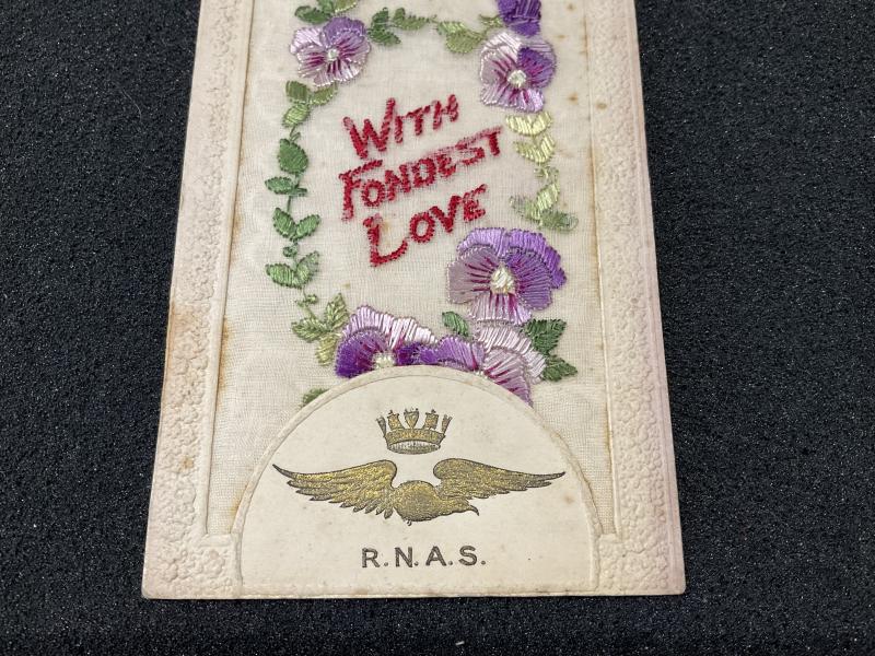 WW1 R.N.A.S Silk postcard