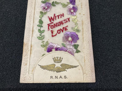 WW1 R.N.A.S Silk postcard