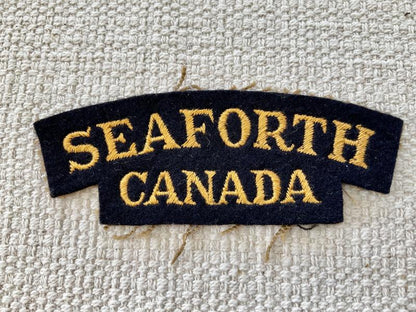 Gradia Militaria -  WW2 SEAFORTH CANADA cloth shoulder title
