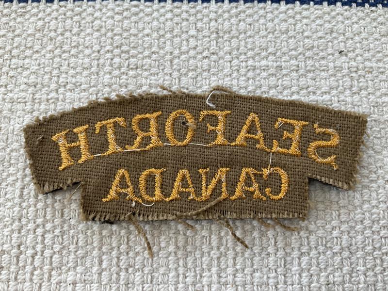 WW2 SEAFORTH CANADA cloth shoulder title