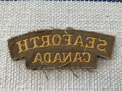 WW2 SEAFORTH CANADA cloth shoulder title